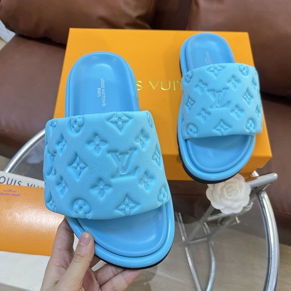 Free shipping Louis Vuitton replica pool pillow line mule sandals vun12862