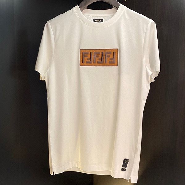 Competition Fendi Embroidered Jersey Short Sleeve T-Shirt fex21666 Competition Fendi Embroidered Jersey Short Sleeve T-Shirt fex21666