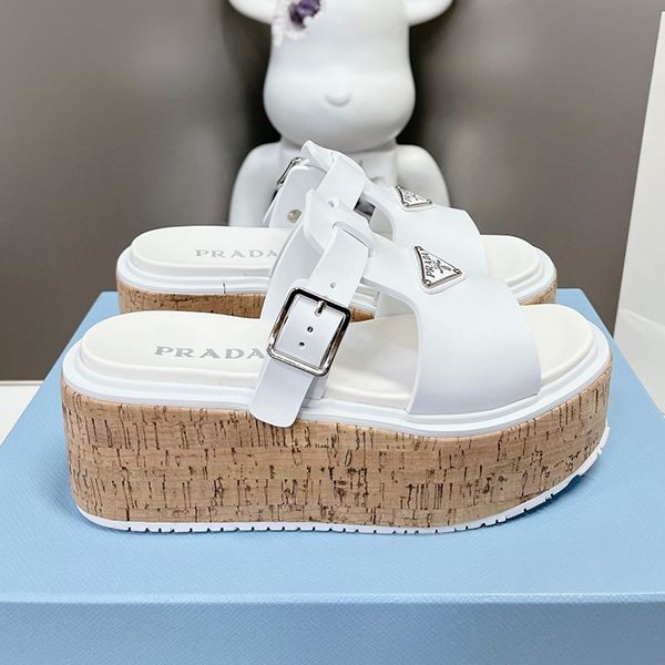 The most popular Prada replica is the Rubber wedge platform sandals pui03008