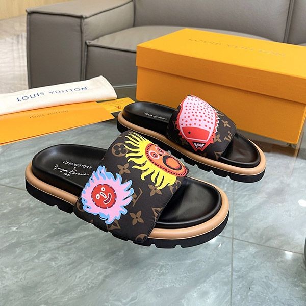 Free shipping Louis Vuitton Yayoi Kusama collaboration sandals pool pillow face shoes fake 1ABD8T