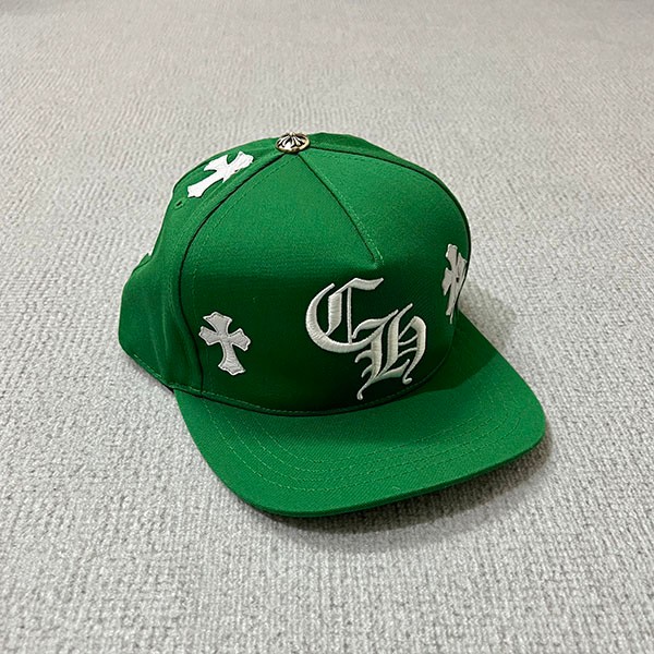Chrome Hearts Fake Cross Patch Baseball Cap Green Kub25532