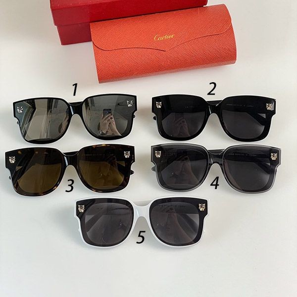 Attention ★ Cartier Panthere de Sunglasses Replica 5 Colors kax47448