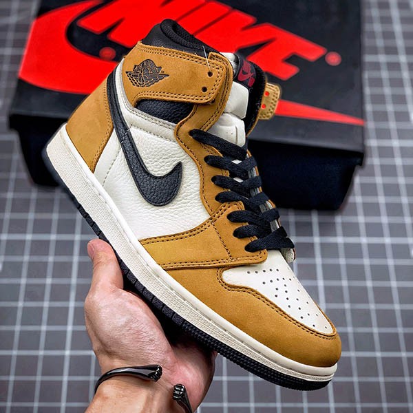 Very popular! Nike Air Jordan 1 Replica Retro High OG Rookie of the Year Gold Harvest/Black 555088-700