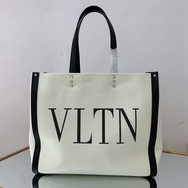 ★Popular in Japan! Valentino Tote Bag Copy Shopping Bag NEON VLTN Canvas Medium Vua11801