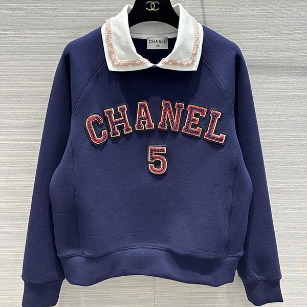 Chanel Cotton Logo Embroidered Fake Sweatshirt shm97650