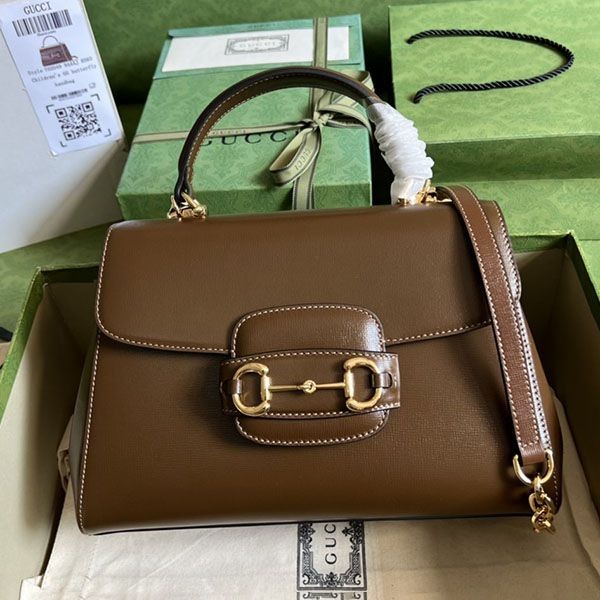 New sale Gucci replica [Horsebit 1955] grey leather handbag gup06699