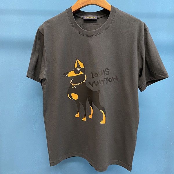 Very popular! Louis Vuitton short sleeve replica cotton logo T-shirt vug87052