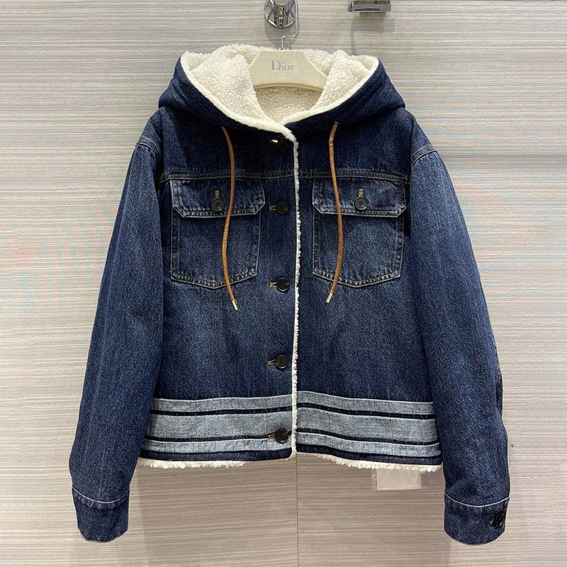 21AW New Dior Hooded Denim Jacket Replica der94340