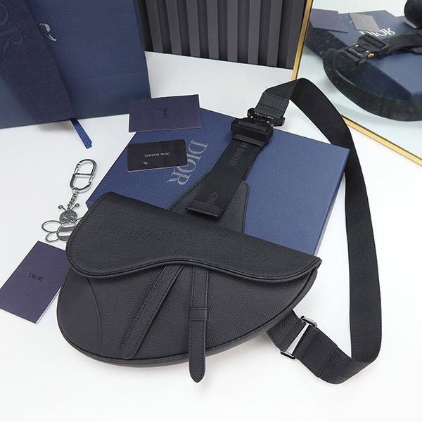 Very popular! Dior SADDLE bag replica in grained calfskin del26485