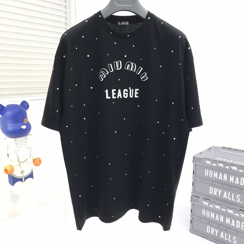 Classic Miu Miu replica iconic T-shirt with League logo myl95744