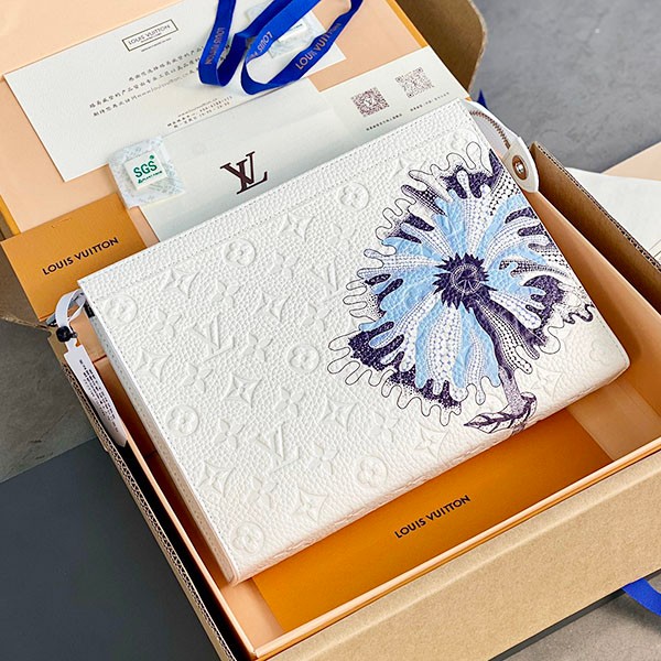 Louis Vuitton clutch bag copy ★ Popular collaboration LV × YK Pochette Voyage M21681