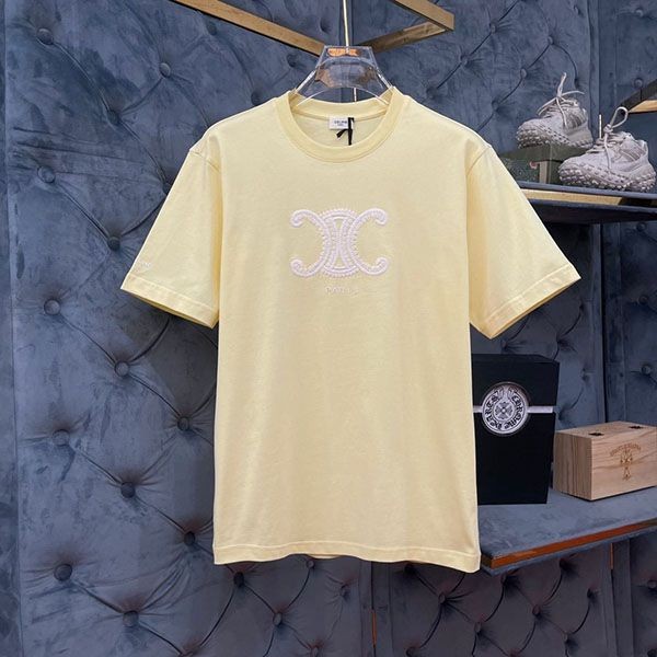 Extremely rare! Celine cotton jersey Triomphe replica T-shirt Cez41442 Extremely rare! Celine cotton jersey Triomphe replica T-shirt Cez41442