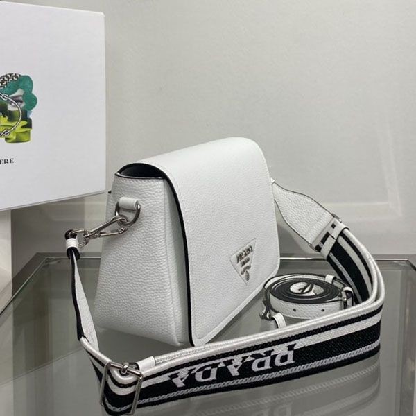 Immediate delivery Prada lettering logo leather shoulder bag replica puc97248