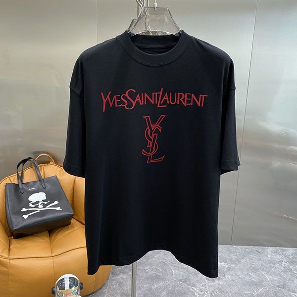 Saint Laurent reverse logo short sleeve T-shirt replica Saj76425 with tracking Saint Laurent reverse logo short sleeve T-shirt replica Saj76425 with tracking