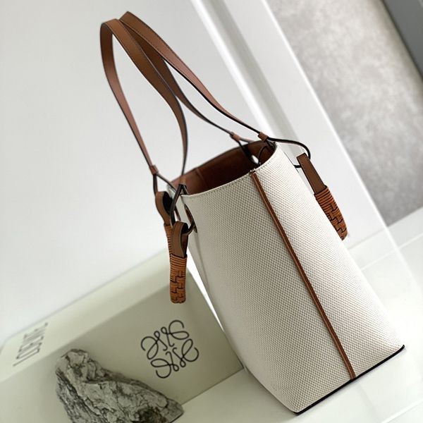 Secured Loewe Grained Leather Anagram Small Tote Bag Replica loj84372