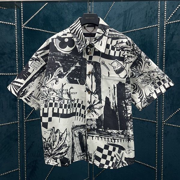 Cheap price! Louis Vuitton short sleeve denim shirt replica vug37424