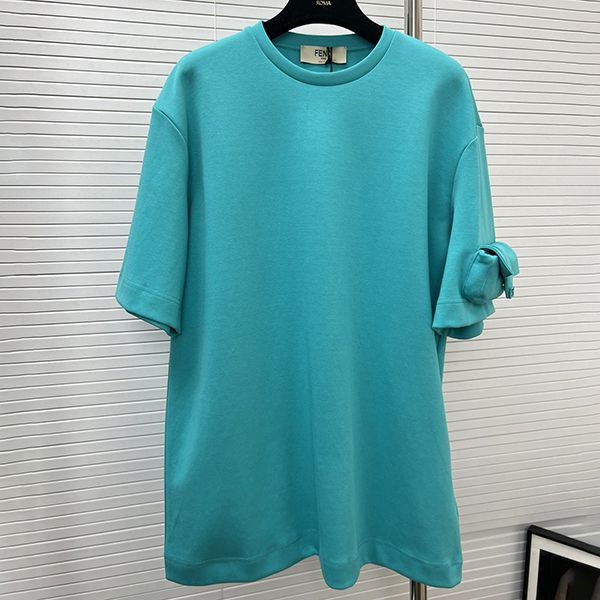 Fendi Baguette FF Buckle Cotton T-Shirt - Fake - FY1180AM77F Fendi Baguette FF Buckle Cotton T-Shirt - Fake - FY1180AM77F