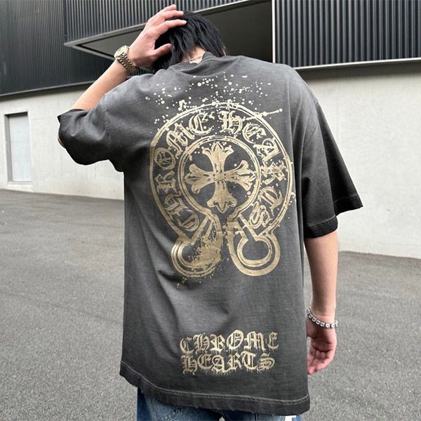 Chrome Hearts Replica Horseshoe Back Print T-shirt Kua68010