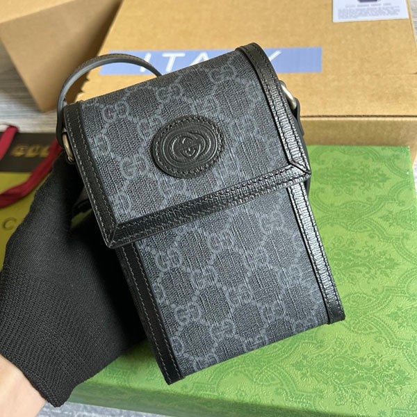 Free shipping Gucci GG mini bag replica logo monogram black gux68464 Free shipping Gucci GG mini bag replica logo monogram black gux68464