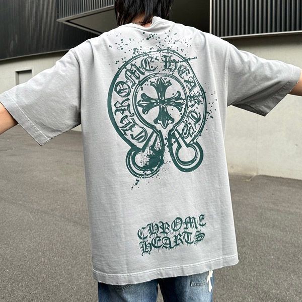 Chrome Hearts Horseshoe Back Print T-Shirt Fake Kul27850