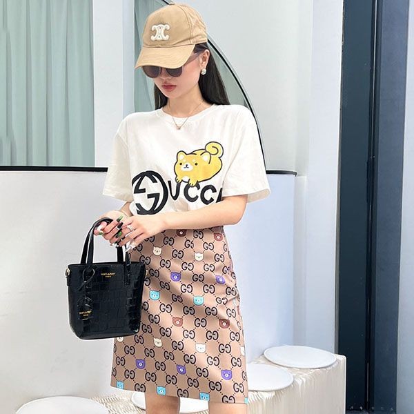 Immediate delivery Gucci Kawaii Jumbo GG Skirt Animal Print Replica 736037ZAMFR9167