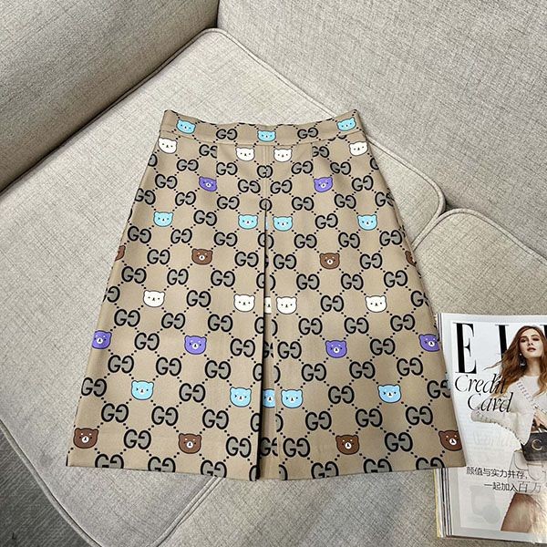 Immediate delivery Gucci Kawaii Jumbo GG Skirt Animal Print Replica 736037ZAMFR9167