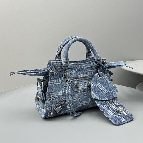 Easy to use Balenciaga BB Monogram Denim Handbag Replica bai78766