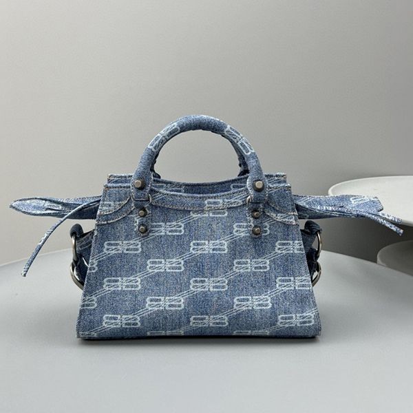 Easy to use Balenciaga BB Monogram Denim Handbag Replica bai78766
