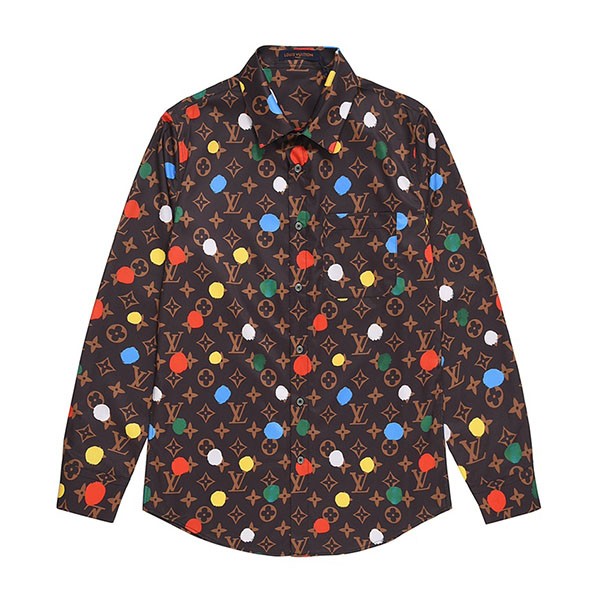 The hot topic! Yayoi Kusama collaboration fake Louis Vuitton PAINTED DOTS silk shirt vuu66244