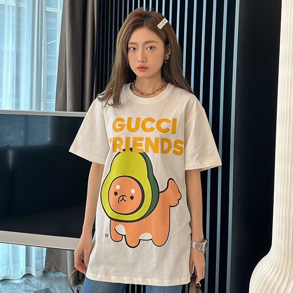 ☆Super popular☆Gucci x Kawaii copy cat print T-shirt gum95166 ☆Super popular☆Gucci x Kawaii copy cat print T-shirt gum95166