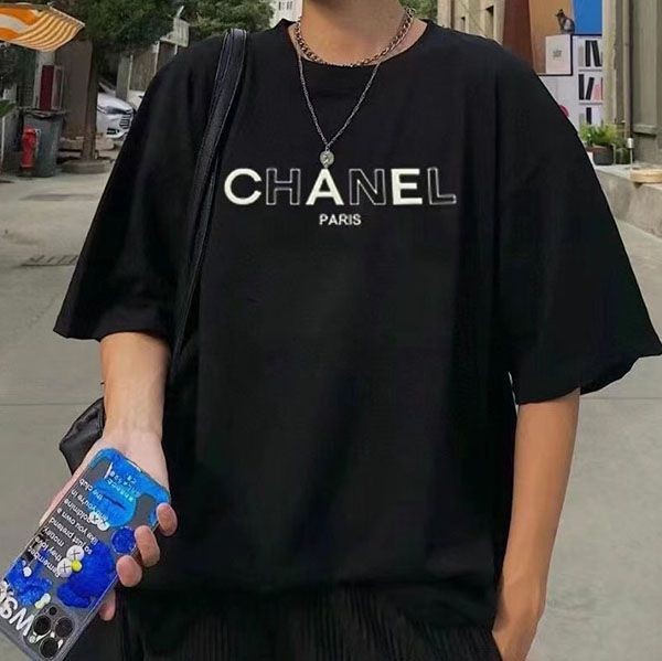 Classic Chanel Cotton Logo T-shirt Replica shq96435