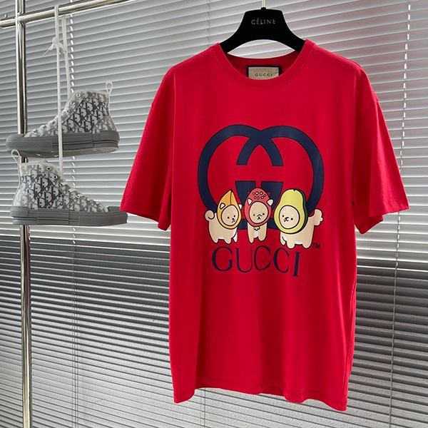 The hot topic! Gucci x Kawaii cat print T-shirt replica guj83879 The hot topic! Gucci x Kawaii cat print T-shirt replica guj83879
