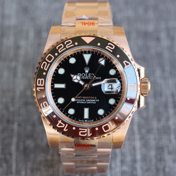 [Limited Edition] Rolex GMT Master II Replica Automatic 18K Yellow Gold Men's Black 116718LN1