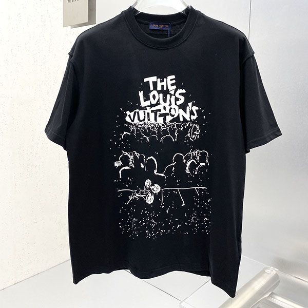 I definitely want it! Louis Vuitton LV concert print T-shirt copy vub49851