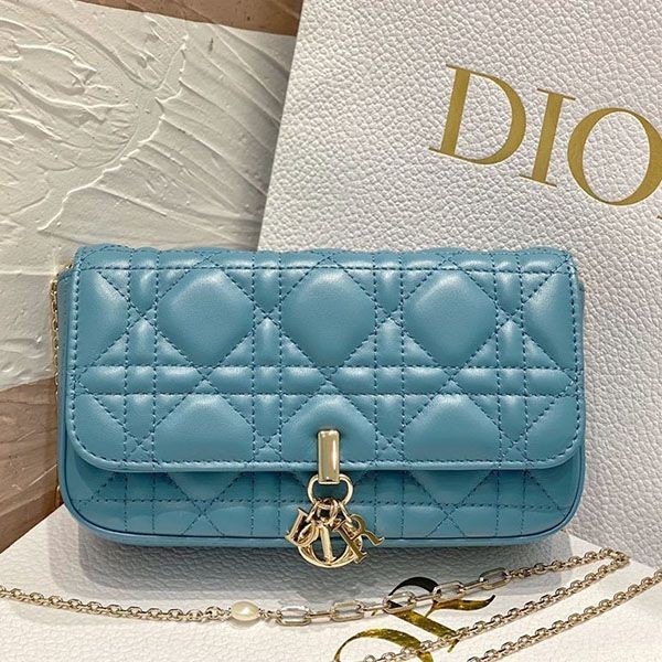 Very popular! Dior phone pouch replica LADY Dior lambskin der85369