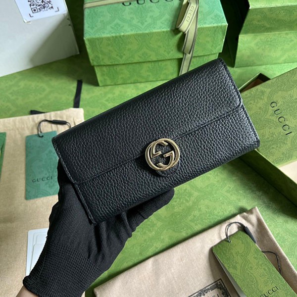 Gucci Shima Leather Long Wallet Replica Black 615524 Gift gud20211 Gucci Shima Leather Long Wallet Replica Black 615524 Gift gud20211