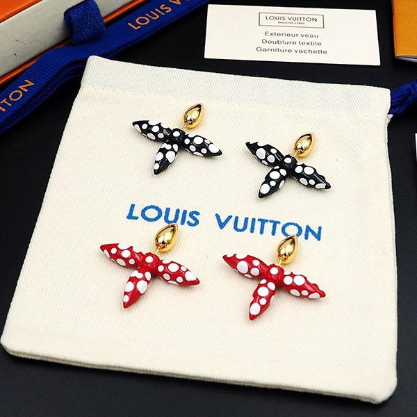 [Yayoi Kusama Collaboration] Louis Vuitton Replica ★ Infinity Dot Earrings 2 Colors M01075