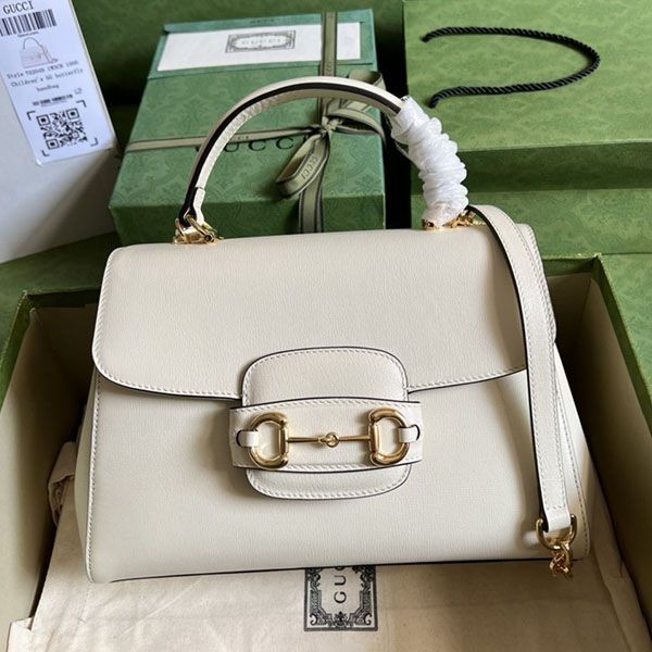 Immediate delivery Gucci replica [Horsebit 1955] grey leather handbag gum56611