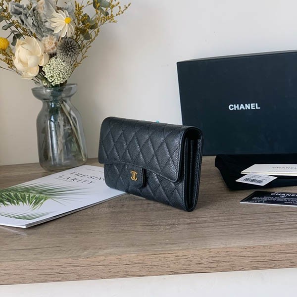 Chanel Matelasse Caviar Skin Long Wallet Replica shk34837