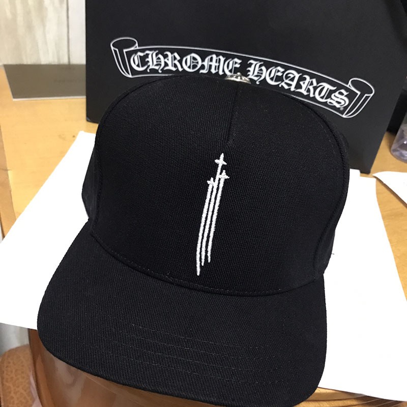 CHROME HEARTS RS CROSS BLACK DENIM CAP REPLICA KUB64857