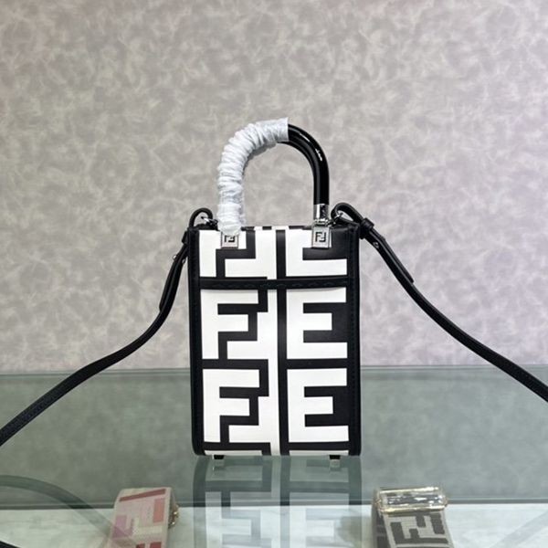 Super Hot Topic! Fendi Capsule Copy Collection Two-Tone Leather Mini Bag fec76682