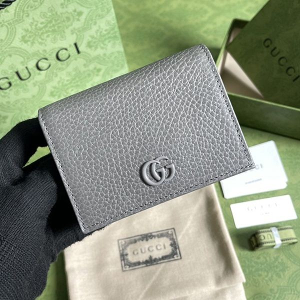 Perfect gift: Gucci GG Marmont replica card case, folding wallet gud53074