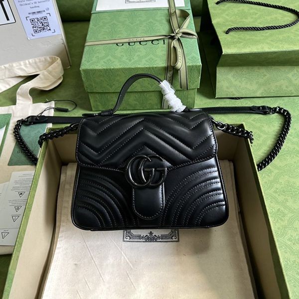 Stylish Gucci GG Marmont Mini Top Handle Bag Replica 702563DTDFV1000 Stylish Gucci GG Marmont Mini Top Handle Bag Replica 702563DTDFV1000