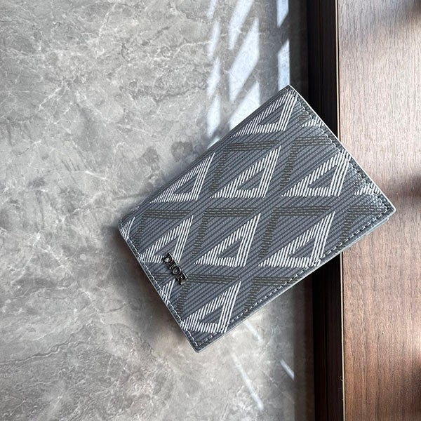 [Dior Replica] CD Diamond Canvas ☆ Bi-fold Card Holder 2ESCH138DCO_H42E