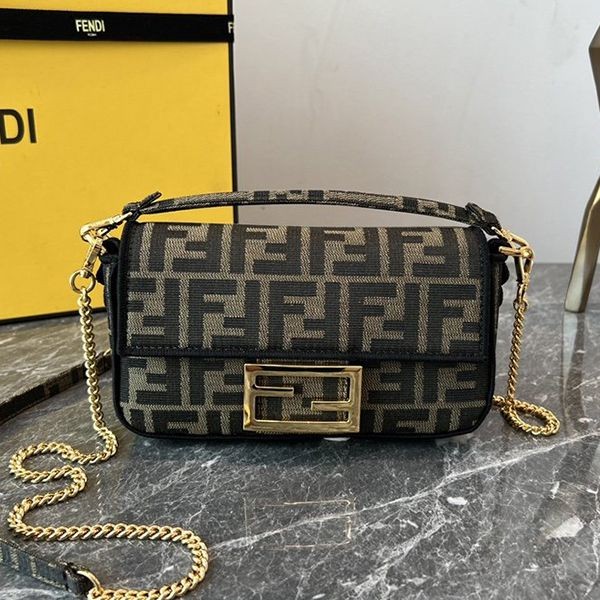 Fendi Baguette Replica Mini Brown Fabric Bag fey88741 Fendi Baguette Replica Mini Brown Fabric Bag fey88741