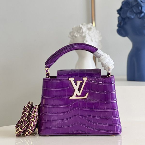 Free shipping Louis Vuitton replica crocodile leather Capucines BB bag vui71517