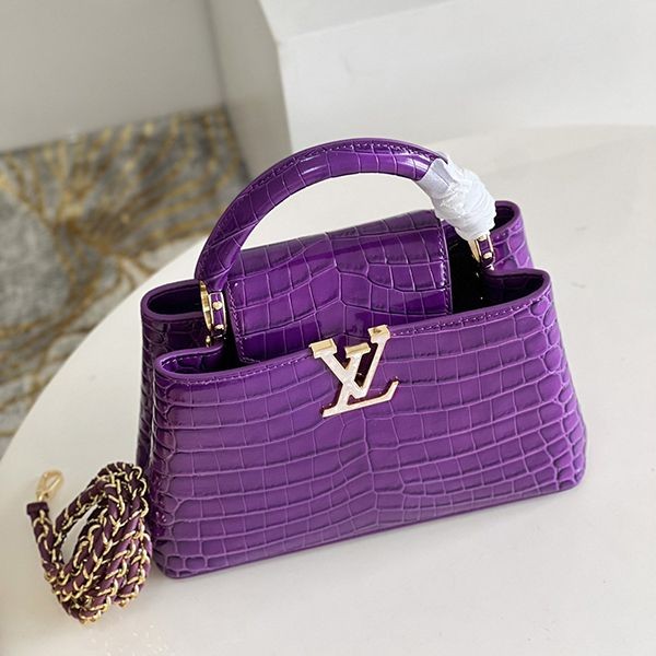 Free shipping Louis Vuitton replica crocodile leather Capucines BB bag vui71517