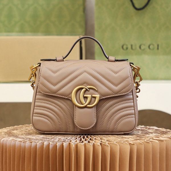 Free shipping Gucci GG Marmont replica mini top handle bag gus13113