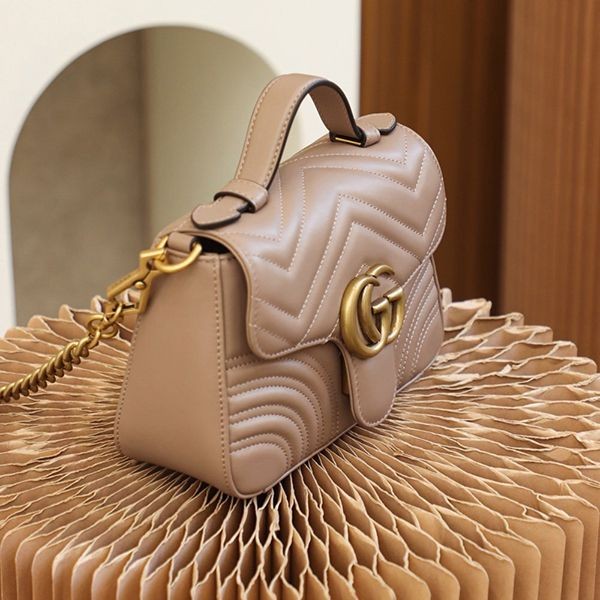 Free shipping Gucci GG Marmont replica mini top handle bag gus13113
