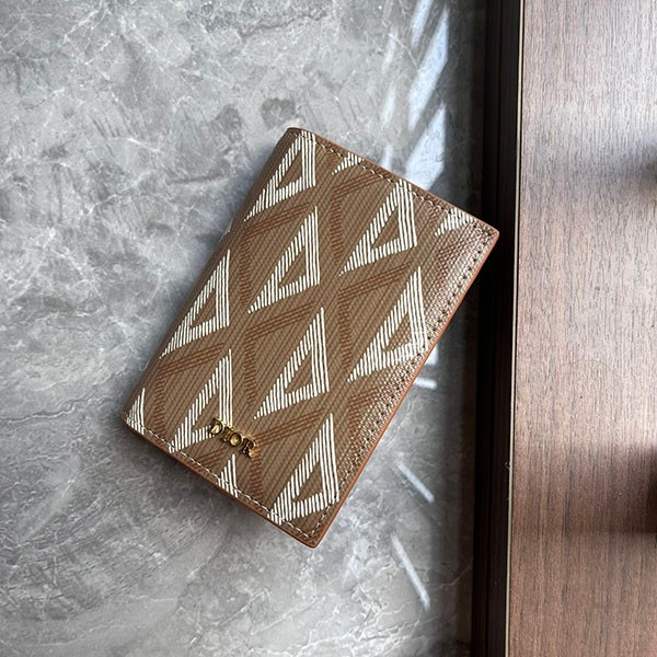 [Dior Copy] CD Diamond Canvas ☆ Bi-fold Card Holder 2ESCH138DCO_H24E